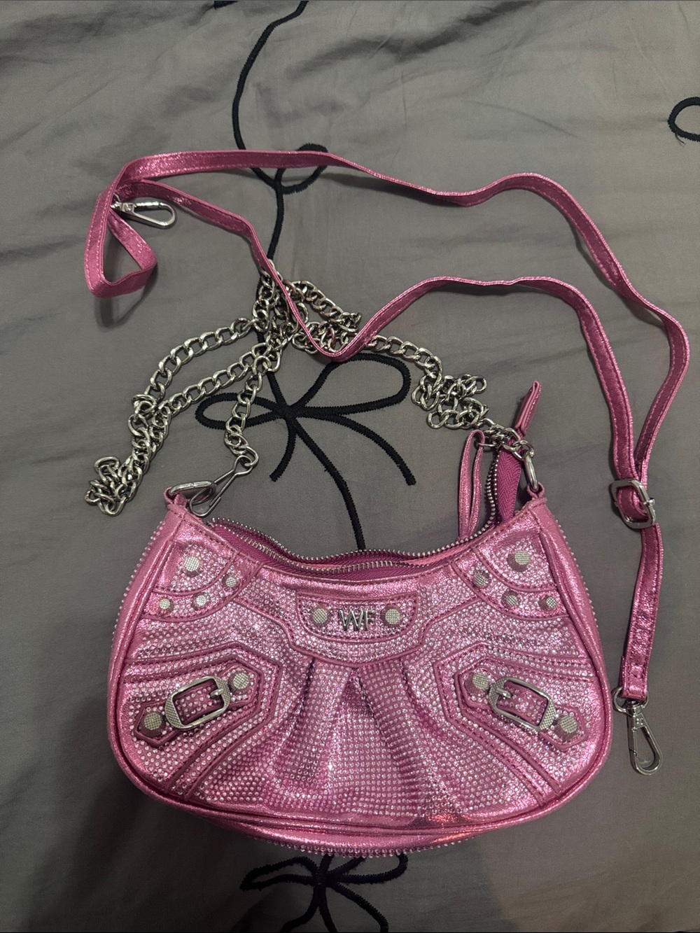 White fox purse
